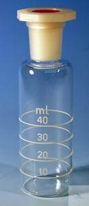 Schüttelflaschen 40 ml m. NS 19 mit Polystopfen vier Ringmarken mit Zahl bei 10, 20, 30, 40 ml
