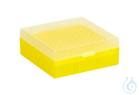 ratiolab® Kryo-Boxen, PP, gelb, Raster 9x 9, 133 x 133 x 75 mm
