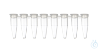 Bandes de 8 tubes PCR, 8 x 0,2 ml, bouchon plat, à attacher individuellement
