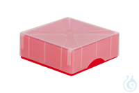 ratiolab® Cryo Boxes, PP, grid 10 x 10, red, 133 x 133 x 50/75 mm, combi-lid,...