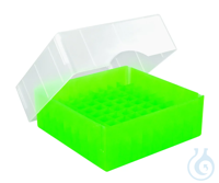 ratiolab® Cryo Boxes, PP, grid 6 x 6, gr een, 133 x 133 x 50/75 mm,...