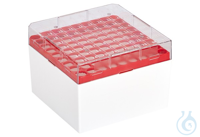 Cryo Boxes, PC, grid 9 x 9, red, 132 x 132 x 94 mm Cryo Boxes, PC, grid 9 x...