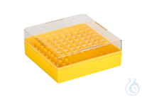 Cryo Boxes, PC, grid 10 x 10, yellow, 132 x 132 x 52 mm Cryo Boxes, PC, grid...