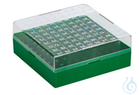 Cryo Boxes, PC, grid 10 x 10, green, 132 x 132 x 52 mm Cryo Boxes, PC, grid...