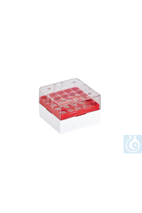Cryo Boxes, 1/4-format, PC, grid 5 x 5, red, 76 x 76 x 52 mm Cryo Boxes,...