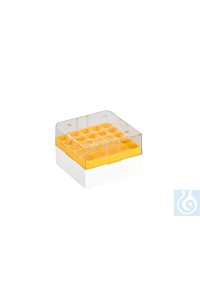 Cryo Boxes, 1/4-Format, PC, grid 5 x 5, yellow, 76 x 76 x 52 mm Cryo Boxes,...