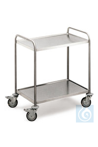 Labor-Etagenwagen, Edelstahl 18/10, 2 Platten, 1 Stück Labor-Etagenwagen, Edelstahl 18/10, 2...
