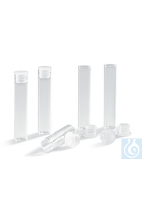 Probengläser, Kalk-Soda-Glas, flacher, Boden, mit PE-Stopfen, 2,5 ml  Inhalt: 496 Stück