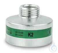 Atemschutzfilter, grün, gem. EN 14387,  Typ K2, 1 Stück Atemschutzfilter, grün, gem. EN 14387,...