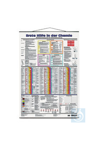 Wandtafel-Erste Hilfe i. d.Chemie, Roth, PVC rollb. B 70xH 100 cm, 1 Stück Wandtafel-Erste Hilfe...