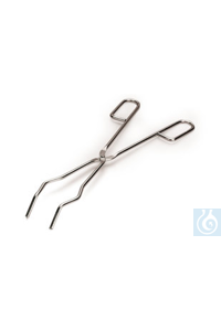 Rotilabo®-Tiegelzange, doppelt gebogen, 18/8-Stahl, genietet, Länge 220 mm  Inhalt: 1 Stück