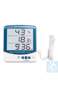 Thermohygrometer mit Jumbo-Display, großes Display, 20 - 99 % rF, 1 Stück Thermohygrometer mit...