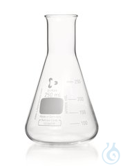 Enghals-Erlenmeyerkolben, DURAN®, Teilung, 250 ml, ISO 1773, 10 Stück Enghals-Erlenmeyerkolben,...