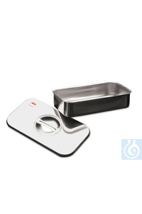 Rotilabo®-Instrumentenschale mit Deckel, Edelstahl, L 230 x B 133 x H 55 mm  Inhalt: 1 Stück