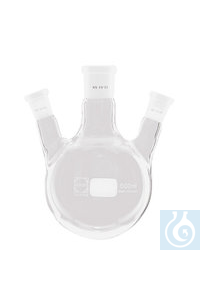 Dreihals-Rundkolben, 100 ml, Mittelh. NS 14/23, Seitenh. NS 14/23, 1 Stück Dreihals-Rundkolben,...