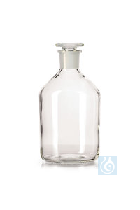 Enghals-Standflaschen, m. NS-Glasstopfen, Kalk-Soda-Glas, klar, 100 ml  Inhalt: 10 Stück