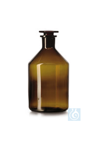 Enghals-Standflaschen, m. NS-Glasstopfen, Kalk-Soda-Glas, braun, 100 ml  Inhalt: 10 Stück