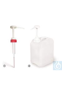 Dosierpumpen mit Verschluss, HDPE, DIN 50, L 175 mm, 30 ml/Hub, 1 Stück Dosierpumpen mit...