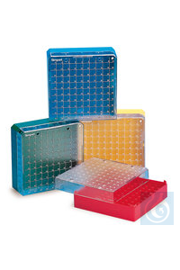 Cryo-Box ROTILABO® 100 Stellplätze, gelb, 1 Stück Rotilabo®-Cryobox, PC, gelb, f. 1-2 ml, L 133 x...