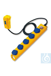 IP 54-Steckdosenblock 5-fach, 45°C Anordung, L 480 x B 80 x H 62 mm, 1 Stück IP...
