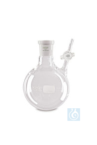 Rundkolben mit Hahn, DURAN®, 100 ml, NS 29/32, H 105 mm, Bohrung Hahn 2,5 mm  Inhalt: 1 Stück