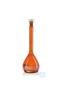 Messkolben, Klasse A, DURAN®, Braunglas, NS-Schliff 14/23, Weithals, 50 ml  Inhalt: 2 Stück