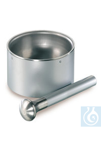 Mörser mit Pistill, Edelstahl 18/10, Vol. 165 ml, Ø 100/90 mm, H 60 mm  Inhalt: 1 Stück