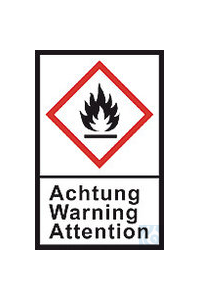 GHS-Gefahrstoffetiketten, PE-Folie,GHS02, Achtung, Flamme, 100 µm, 27x40 mm  Inhalt: 1 Rolle