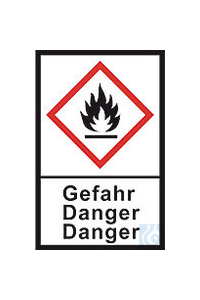 GHS-Gefahrstoffetiketten, PE-Folie,GHS02, Gefahr, Flamme, 100 µm, 22x30 mm  Inhalt: 1 Rolle