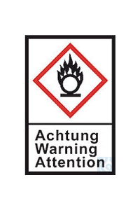 GHS-Gefahrstoffetikett L 30 x B 22 mm, Flamme über Kreis/Achtung GHS-Gefahrstoffetiketten,...