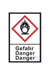 GHS-Gefahrstoffetikett L 40 x B 27 mm, Flamme über Kreis/Gefahr GHS-Gefahrstoffetiketten,...
