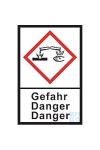 GHS-Gefahrstoffetiketten, PE-Folie,GHS05, Gefahr, Verätzung, 100 µm, 27x40 mm  Inhalt: 1 Rolle