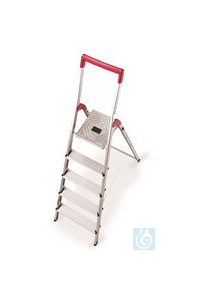 Sicherheitsleiter m. Aluminium-Plattform, bis 150 kg, 5 Stufen, B 480 x H 1820 mm  Inhalt: 1 Stück