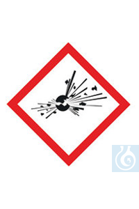 GHS-Gefahrstoffpiktogramme, GHS01, PE-Folie, Expl. Bombe, 22x22 mm, Rolle  Inhalt: 250 Stück
