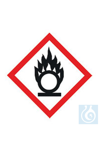 GHS-Gefahrstoffpiktogramme, GHS03, PE-Folie, Flamme ü. Kreis,22x22mm, Rolle  Inhalt: 250 Stück