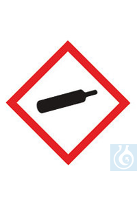 GHS-Gefahrstoffpiktogramme, GHS04, PE-Folie, Gaszylinder, 22 x 22 mm, Rolle  Inhalt: 250 Stück