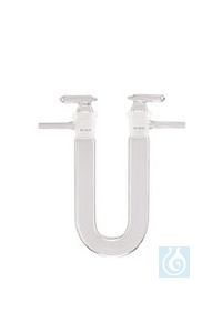 Trockenrohr, U-Form mit NS Hähnen, aus DURAN®, NS 14/23, 125 mm, 1 Stück Trockenrohr, U-Form mit...