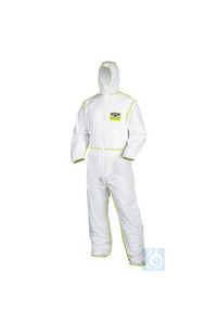 Einweg-Overall uvex 9877, Typ 5/6, weiß/lime, Größe L, 1 Stück Einweg-Overall uvex 9877, Typ 5/6,...