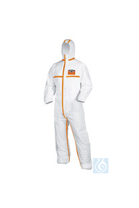 Einweg-Overall uvex 8959, Typ 4B, weiß/orange, Größe XXXL, 1 Stück Einweg-Overall uvex 8959, Typ...
