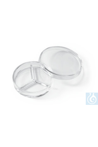 Petrischalen mit Teilung, DURAN®, Ø 100 x H 20 mm, mit Drittelteilung  Inhalt: 10 Stück