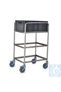 Edelstahl-Etagenwagen, Tragkraft 200 kg, L620xB460xH1200mm, 1 Stück Edelstahl-Etagenwagen,...