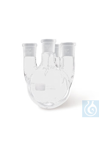 Vierhals-Rundkolben DURAN®, 500 ml, MH NS 29/32, S.hälse NS 29/32 parallel  Inhalt: 1 Stück