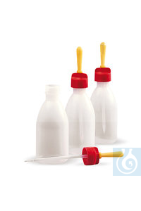 Tropfflaschen, PE, 50 ml, H 96 mm, 10 Stück Tropfflaschen, PE, 50 ml, H 96 mm  Inhalt: 10 Stück