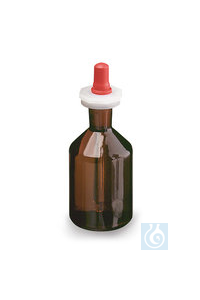 Steilbrustflaschen mit Pipette, Braunglas, 50 ml, H 77 mm, 10 Stück Steilbrustflaschen mit...