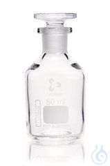 Enghals-Standflasche, mit NS-Glasstopfen, DURAN®, klar, 50 ml, 1 Stück Enghals-Standflasche, mit...