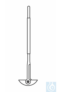 KPG roeras, D: 10 L: 160 mm, centraal PTFE roerblad, totale lengte: 410 mm
