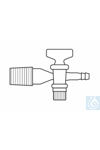 Robinet pour dessiccateur, rodage mâle NS 24, clé en verre