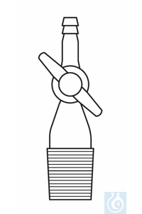 Adapter cone NS 45/40, straight hose connection, glass stopcock