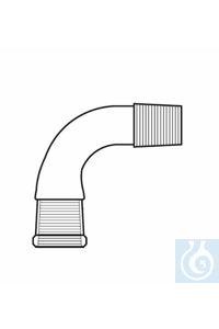 Coude rodage mâle + rodage femelle NS 14, angle de 90°, verre Duran borosilicate 3.3