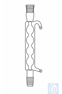 Allhin koeler L: 200 mm, huls en kern NS 14, met glazen slangeneinden, Duran borosilicaatglas 3.3